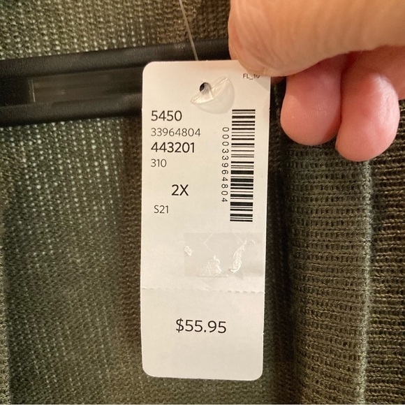 IN EVERY STORY Sz 2X Slinky Open  Front Ribbed Front Long Line Cardigan NEW - Picture 4 of 8